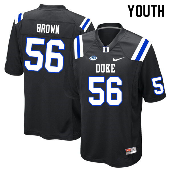 Youth #56 Elijiah Brown Duke Blue Devils College Football Jerseys Sale-Black